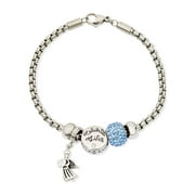Connections from Hallmark Stainless Steel Angel Faith Charm Bracelet Set