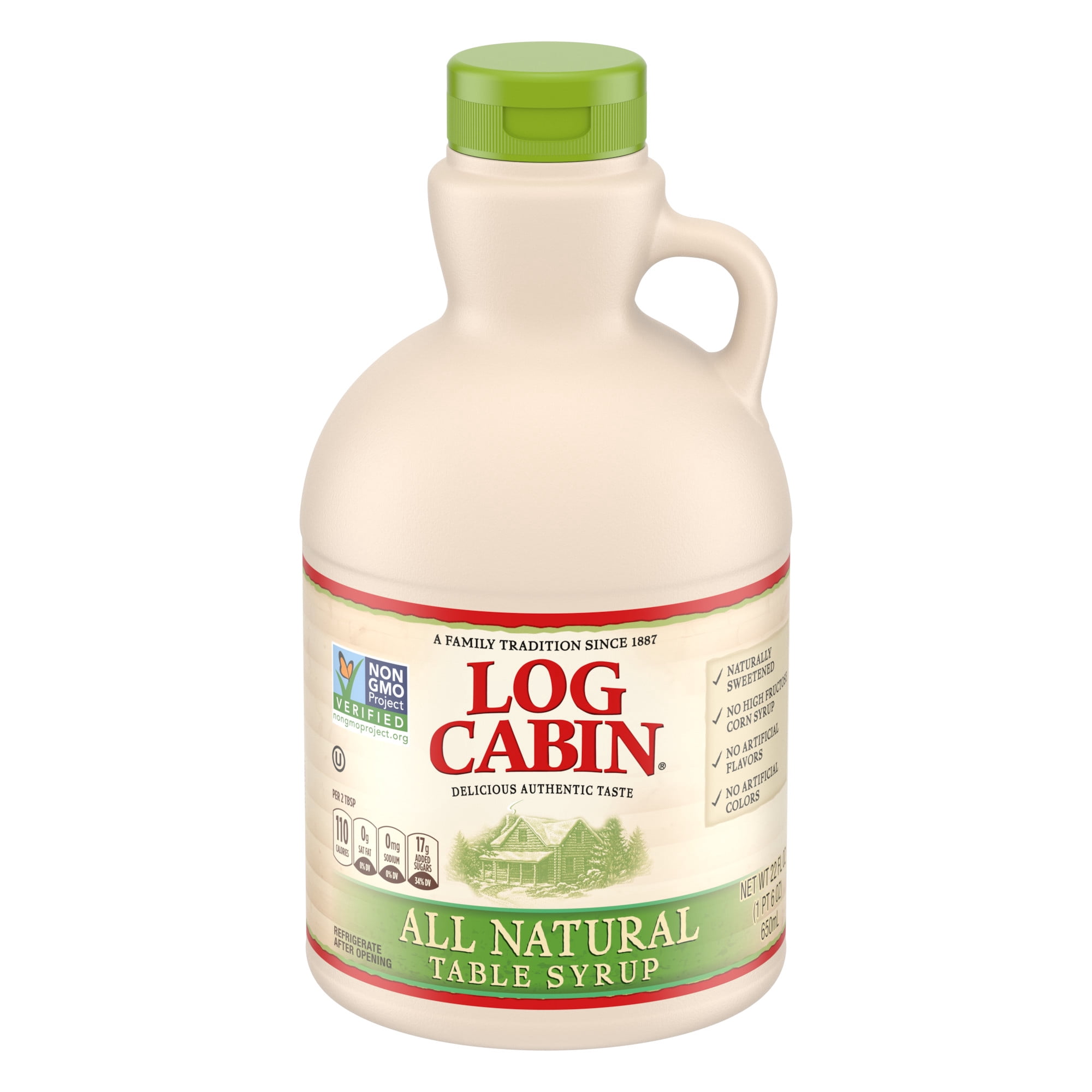 (8 pack) Log Cabin All Natural Table Syrup, 22 FL OZ