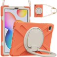 thumbnail image 1 of Funda colorida para Samsung Tab S6 Lite de 10,4 pulgadas con correa para el hombro, soporte de anillo ajustable grande y protección contra golpes., 1 of 5