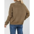 thumbnail image 6 of Womens Button Down Cardigan Sweaters Open Front Stand Collared Fall Fashion 2025 V Neck Outerwear Sweater Jacket Khaki S, 6 of 7
