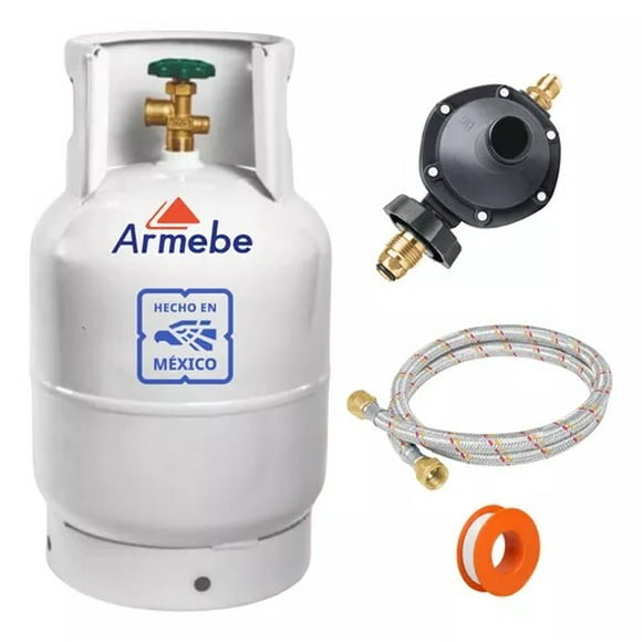 Tanque De Gas 10kg Lp Vacío Cilindro+regulador Gas+manguera