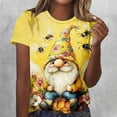 thumbnail image 1 of YFNNUP Chemises pour Femmes Grande Taille Mode Imprimé Manches Courtes Hauts Basiques Légers Col Rond T-Shirt Été Sortie Vacances Blouse Graphique Bleu XXXXXL, 1 of 5
