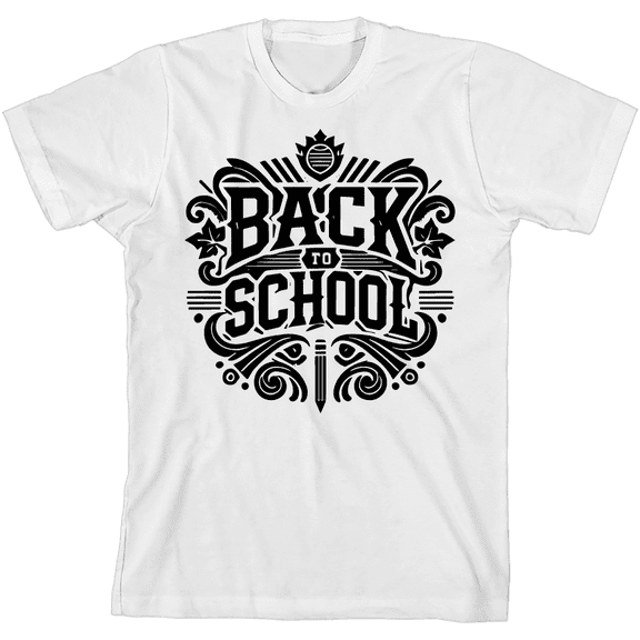 Back To School Adult White Crew Neck Short Sleeve Tee-Medium