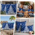 thumbnail image 5 of Navy Blue Christmas Tree Outdoor Waterproof Pillow Covers, Xmas Snowflake Weeping Balls Decorative Square Throw Pillowcase Sofa Cushion Sham for Patio/Couch/Chair, 20"x20" 2 Pack, 5 of 8