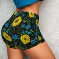 thumbnail image 4 of Lsque Sunflowers And Blue Flower Pattern High Waisted Biker Shorts for Women-Tummy Control Fitness Athletic Workout Running Yoga Gym Shorts,Moisture-Wicking-XX-Large, 4 of 9