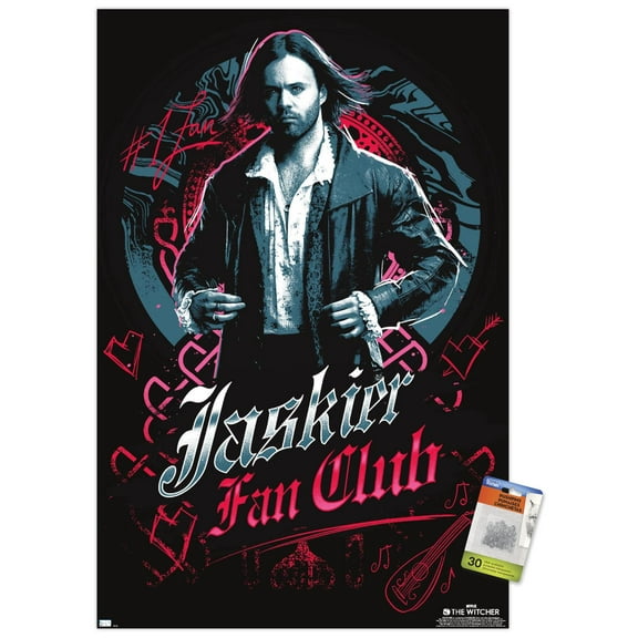 Netflix The Witcher: Season 3 - Jaskier Fan Club Wall Poster with Pushpins, 22.375" x 34"
