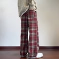 thumbnail image 4 of Aimik Hanes Mens Lounge Pants Comfy Pajama Pants Plaid Pajama Bottoms with Pockets Drawstring Pj Bottoms Pants Warm Plaid Lounge Pj Bottoms for Men-Red L, 4 of 5