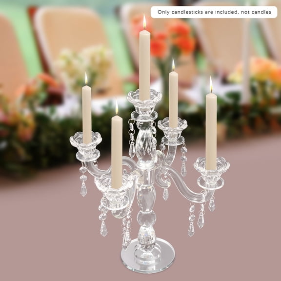 Crystal Candle Holder Candelabra 5-arm Wedding Birthday Party Gift Candlestick