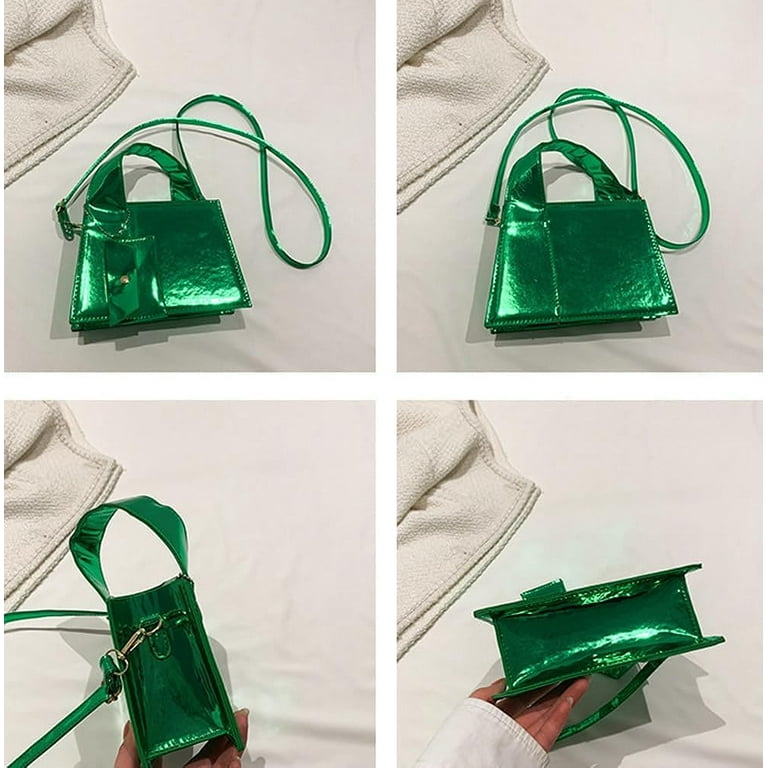 Kukuzhu Glossy Mini Tote Handbag Women Y2k Sparkly Top Kukuzhu Glossy Mini Tote Handbag Women Y2k Sparkly Top