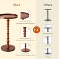 thumbnail image 3 of Hearthlight Home Round Side Table, Small Drink Table End Table with Solid Wood Leg for Living Room Bedroom Office,Brown,12inch, 3 of 8