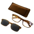 thumbnail image 1 of Global Vision Reading Glasses +2.25 Magnification Demi Brown Frame w/ Clear Lens & Matching Polarized Clip-On Shades, 1 of 7