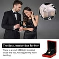 thumbnail image 6 of LED Light Pendant Necklace Gift Box, Velvet Jewelry Storage Display Case for Proposal Engagement Wedding Anniversary Birthday Valentine's Day,Red, 6 of 8