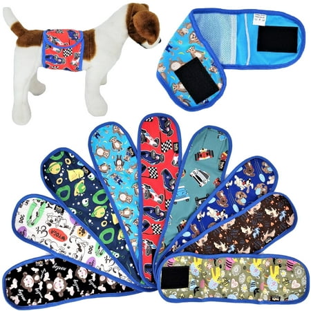 - PACK of 3 or 9 WASHABLE Dog Male Diapers BELLY BAND Wrap Reusable for SMALL Pet sz XXS: waist: 8