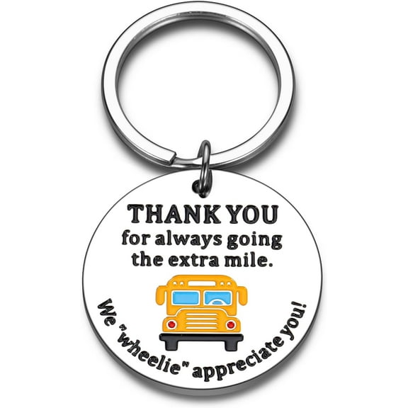 Bus Driver Christmas Gifts School Bus Driver Appreciation Gifts for Men Women Keychain Thank You Gifts School Bus Driver Day Gifts Stocking Stuffer Thanksgiving Birthday Graduation Retirement Leaving