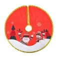 thumbnail image 2 of BKER Christmas Gold Edged Tree Skirt Decoration Santa Print Christmas Tree Bottom Decoration Apron, 2 of 5