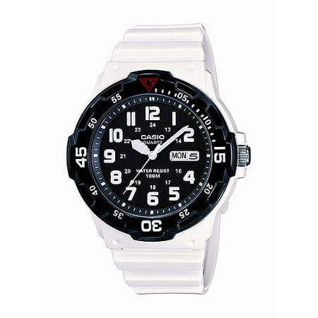 Unisex White Plastic Watch - Unisex Dive Style Watch with White Glossy Strap