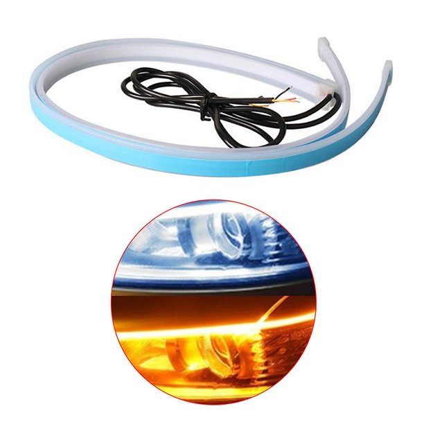 Tira de luces LED para faros de coche duales para modo flecha, luz diurna, Drl-flux