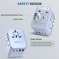 thumbnail image 4 of Adaptador Universal de Viaje EPICKA Azul con 3 Puertos USB-C y 2 USB-A para UE Reino Unido y AUS, 4 of 7