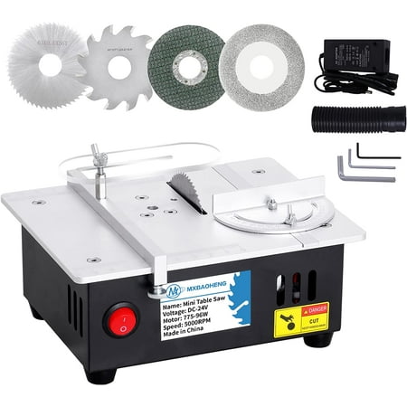 

Mini Table Saw S3 Portable Precision Table Saws for Crafts Adjustable Cut Depth 4 Blades 96W Adjustable Speed Power Supply for Wood Metal Plastic Cutting