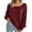 Wine Red, variant on Women Sweaters Long Sleeve Square Neck Knit Pullover Casual Cable Loose Knitwear Tops Fashion L
