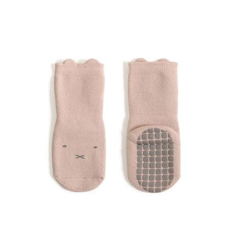 

NECHOLOGY Girls Toddlers Socks Warm Thickened And Floor Wool Baby Indoor Socks Non-Slip Ring Boys Girls Walking Toddler Socks Socks Pink 3-5 Years