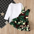 thumbnail image 5 of OSOLU Children Girls Outfits Long Sleeve Crew Neck Tops with Camouflage Overalls 2 Piece Casual Daily Wear Classic Holiday Clothing Sets, 5 of 5