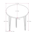 thumbnail image 2 of CorLiving Ezra Round Engineered Wood Top Indoor Dining Table with Black Iron Hairpin Legs, Brown Woodgrain, 2 of 8