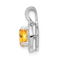 thumbnail image 3 of 925 Sterling Silver Rhodium Plated Diamond and Citrine Pendant, 3 of 7