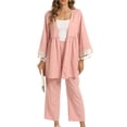 thumbnail image 4 of Womens Fashion New Loose Casual Solid Color Cardigan Long Sleeved Pants Two-piece Set Trendsetting Women's Apparel, 4 of 6