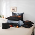 thumbnail image 6 of jejeloiu Wild Dragon 7pcs Bedding Comforter Set,Magic Cartoon Animal Queen Bedding Sets,Black Orange Queen Sheet Sets For Boys Kids,Microfiber Bedroom Decor Reversible, 6 of 8