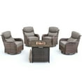 thumbnail image 2 of Unnifurnzi 5 Pieces Outdoor Patio Furniture Set with Fire Pit-Outdoor Swivel Chairs Set of 4 Small Patio Furniture Set for Deck Porch Poolside-Brown/Gray, 2 of 7