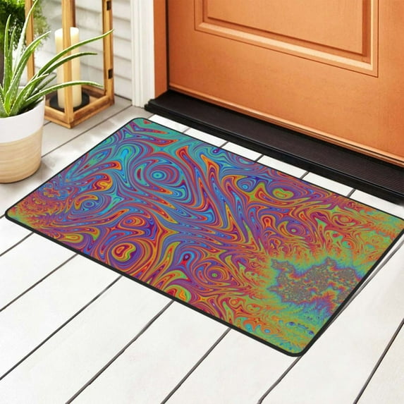 ZICANCN Area Rugs Doormat , Surreal Colorful Fractal Facecloth Non-Slip Floor Mat Rug for Living Room Kitchen Sink Area Indoor Outdoor Entrance 72"x48"