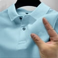 thumbnail image 5 of CAIVO Polo Shirts For Men Solid Color For Daily Commute Work Outdoor Summer Breathable Short Sleeve Casual Lapel Classic Fit Golf Tops Stretchy , L, 5 of 5