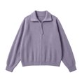 thumbnail image 7 of Axdhxbd Zip Up Cardigan Sweaters for Women Double Zipper Open Front Sweater Ribbed Knit Long Sleeve Cardigans Loose Fit Fall Winter Sweater Coats Free Size, 7 of 7