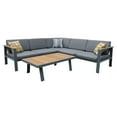 thumbnail image 2 of Armen Living Nofi Outdoor Patio&nbsp;Sectional Set in Charcoal Finish with Gray Cushions and Teak Wood, 2 of 3