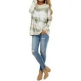 thumbnail image 4 of Nlife Women Tie Dyed Long Sleeve Round Neck Pullover Top, 4 of 7