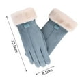 thumbnail image 6 of dianhelloya Letter Logo Anti-slip Windproof Solid Color Suede Gloves Women Winter Fluffy Cuffs Driving Gloves 1 Pair Pink, 6 of 8