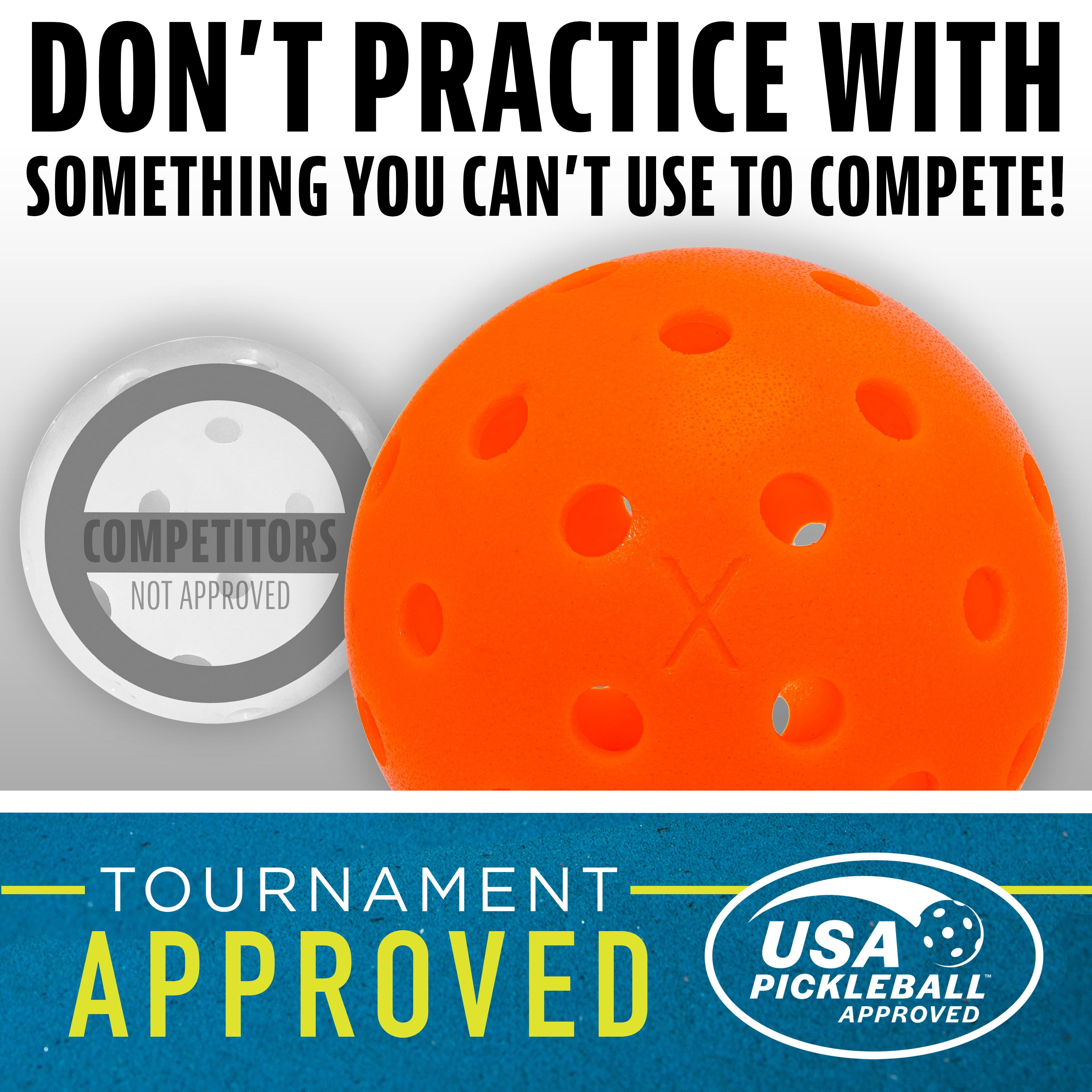 (3 pack) Franklin Sports X-40 Outdoor Pickleballs - Official Size - Ember - 100 Pack