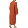 thumbnail image 3 of MODA NOVA Big & Tall Men's Nightshirt Cotton Sleep Shirt Side Split Long Gown, 3 of 5