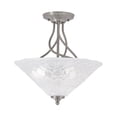 thumbnail image 1 of Capri 3 Semi-Flush Shown In Brushed Nickel Finish With 16" Italian Bubble Glass, 1 of 1