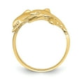 thumbnail image 2 of Solid 14k Yellow Gold Double Dolphins Swimming Ring Band Size 8.5, 2 of 6