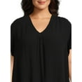 thumbnail image 5 of Terra & Sky Women's Plus Size V-Neck Top with Flutter Sleeves, 5 of 6