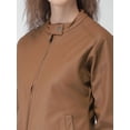 thumbnail image 3 of Luis Leather Chocolate Brown Leather Jacket For Women - Cafe Racer Full grain Real Lambskin Leather Jacket, 3 of 6