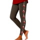 thumbnail image 1 of Gibobby Leggings de Navidad para mujer Leggings para mujer Leggings de entrenamiento Pantalones de bloque de color con estampado navideño Leggings elásticos(Marrón,XG), 1 of 5