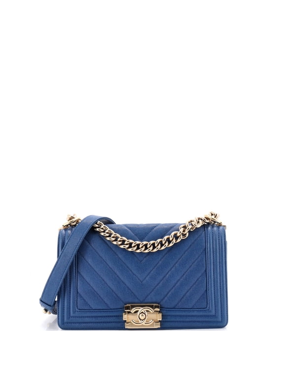 Pre-Owned Boy Flap Bag Chevron Caviar Old Medium By Rebag