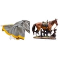 thumbnail image 1 of Manta de rayas de estilo rústico con escultura artística de caballo, suave y cálida, ideal para dormitorio, sofá, cama, silla, decoración del hogar, a, 1 of 8