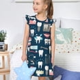 thumbnail image 4 of Fotbe Dental Vestido de Dormir para Niñas de 3 a 10 Años, Mangas Cortas, Estilo Princesa, Pijama Camisón con Mangas Voladas-Medium, 4 of 6