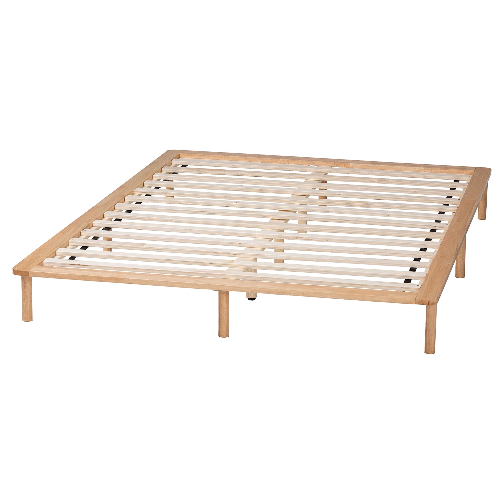 Baxton Studio Calhoun Japandi Bed Frame, Queen, Natural Brown