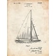 thumbnail image 2 of Borders, Cole 19x24 Gold Ornate Wood Framed with Double Matting Museum Art Print Titled - PP878-Vintage Parchment Herreshoff R 40 Gamecock Racing Sailboat Patent Poster, 2 of 4