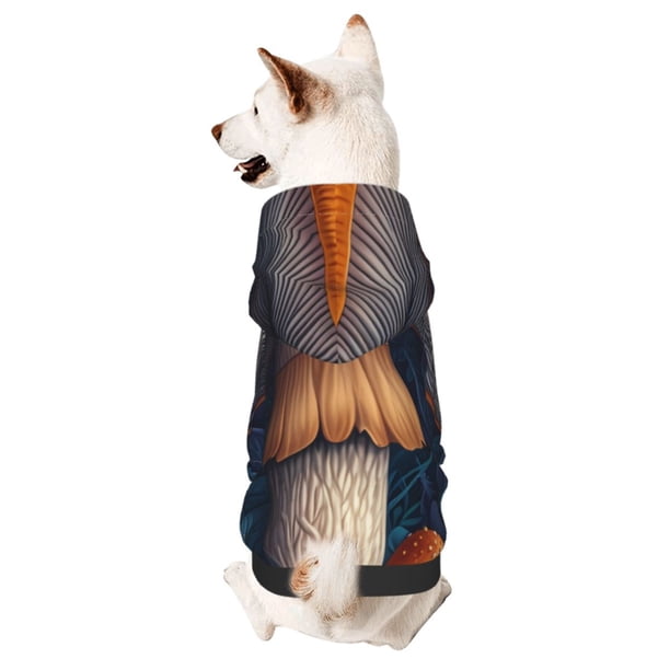 Balery Vintage Blue Leaf Mushroom Sudadera con Capucha para Perros Pequeños – Ropa para Mascotas, Disfraz para Perros y Gatos, Ideal para Fiestas y Cosplay-X-Large